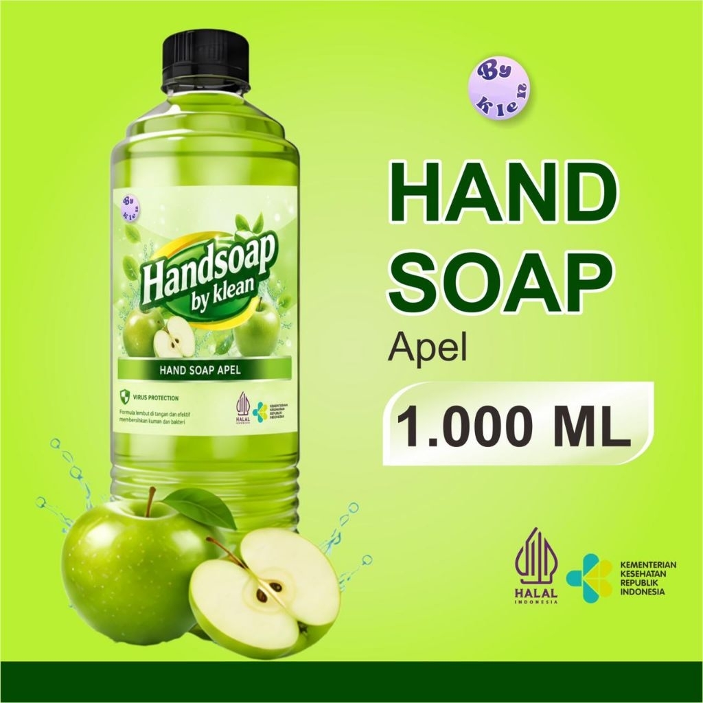 Sabun Cuci Tangan By Care Hand Soap Anti Bacterial Refill 1L (APEL)