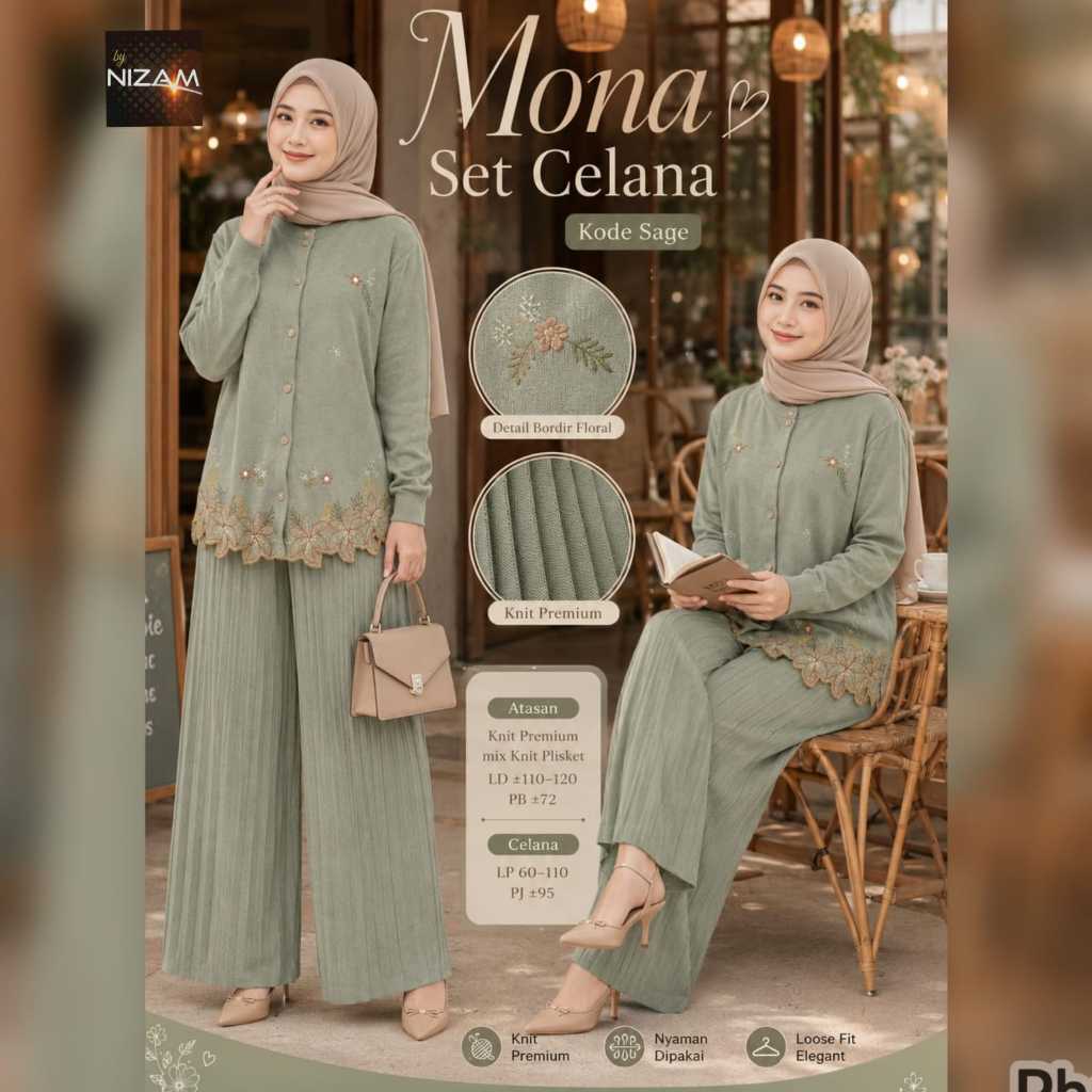 Pakaian Wanita HQ MONA SET CELANA From NIzAM FASHION STORE