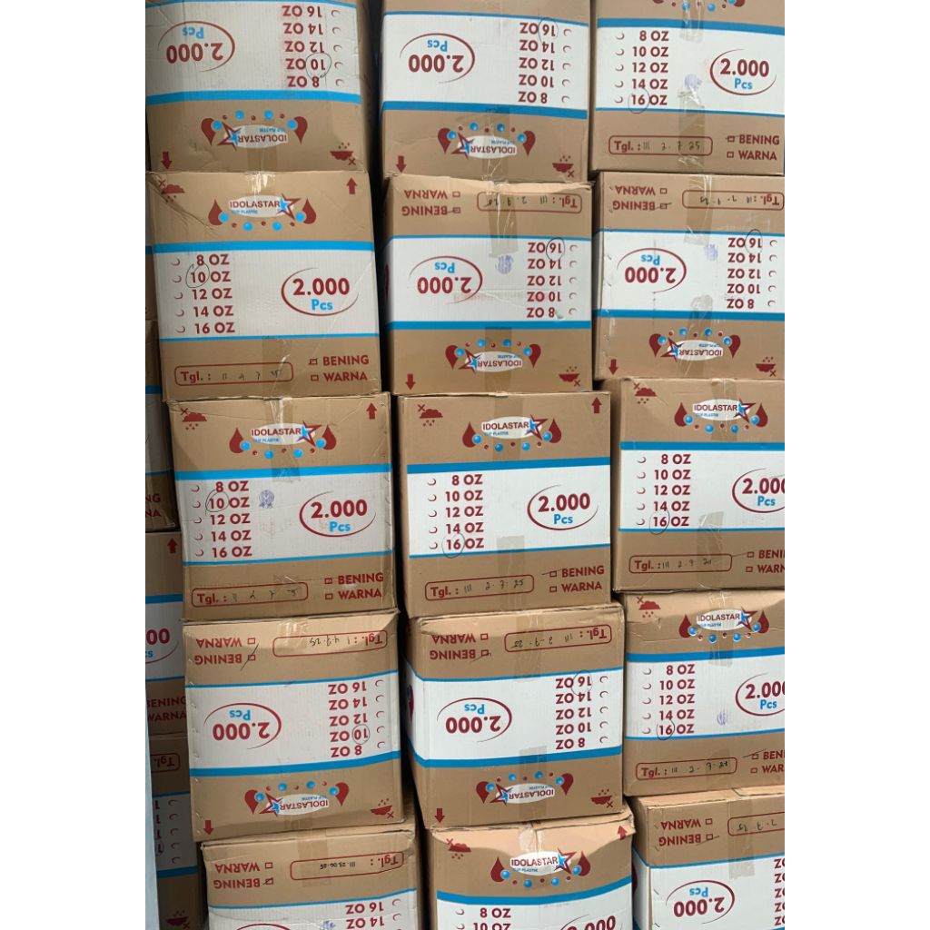 ( KARTON ) CUP 10 OZ - 16 OZ CAP IDOLASTAR TEBAL, HIGENIS DAN KUAT