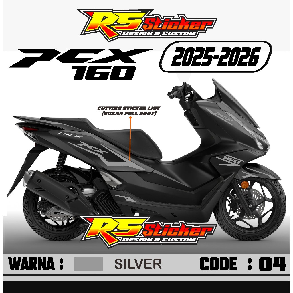 Cutting Sticker PCX 160 NEW 2025 - Aksesoris Motor Stiker Honda PCX 160 2025 Minimalis Skotlet Lis B