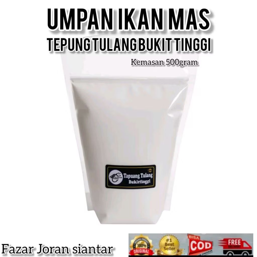 TEPUNG TULANG BUKIT TINGGI / TAPUANG ASLI ORIGINAL UMPAN PUTIH IKAN MAS | KEMASAN 500gram | cocok bu