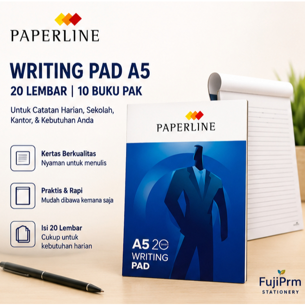 Block Note Paperline A5 Writing Pad Memo | Buku Memo Catatan Garis Kantor Sekolah 20 Lembar Original