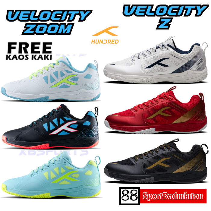 Hundred VELOCITY ZOOM VELOCITY Z HBFS-4M001 - Sepatu Badminton Original Hundred