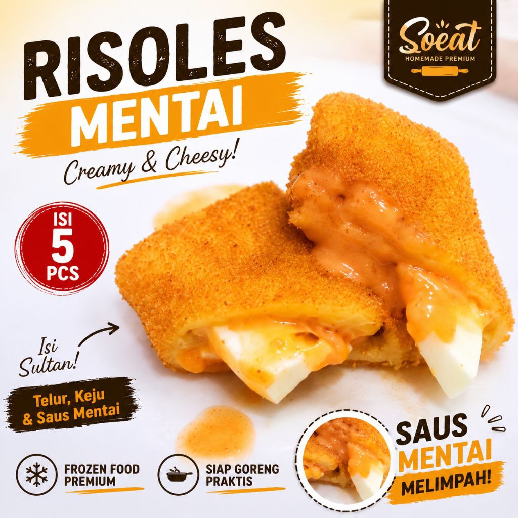 Risoles Frozen Bandung Mentai SoEAT | Risol Premium Lumer | Homemade Crispy Isi 5