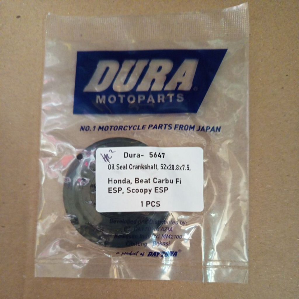 SEAL KRUK AS KVB / OIL SEAL CRANKSHAFT KVB ( DURA) - UNTUK MOTOR MATIC HONDA BEAT KARBU/FI/ESP,SCOOP