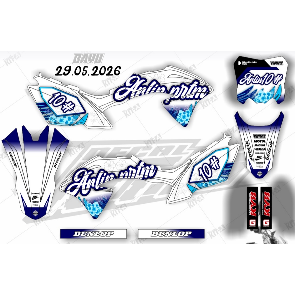 Decal Stiker Klx Bf 150 Dekal Striping Sticker New Klx  Bf Extreme 2018 A3-132