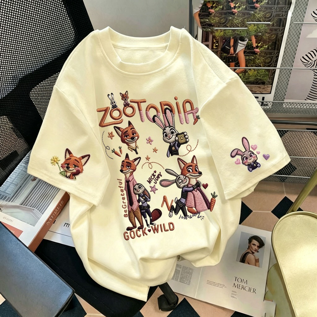 [COD]kaos wanita gaya Korea kaos pasangan atasan wanita gaya Korea | Kaos katun longgar motif kartun
