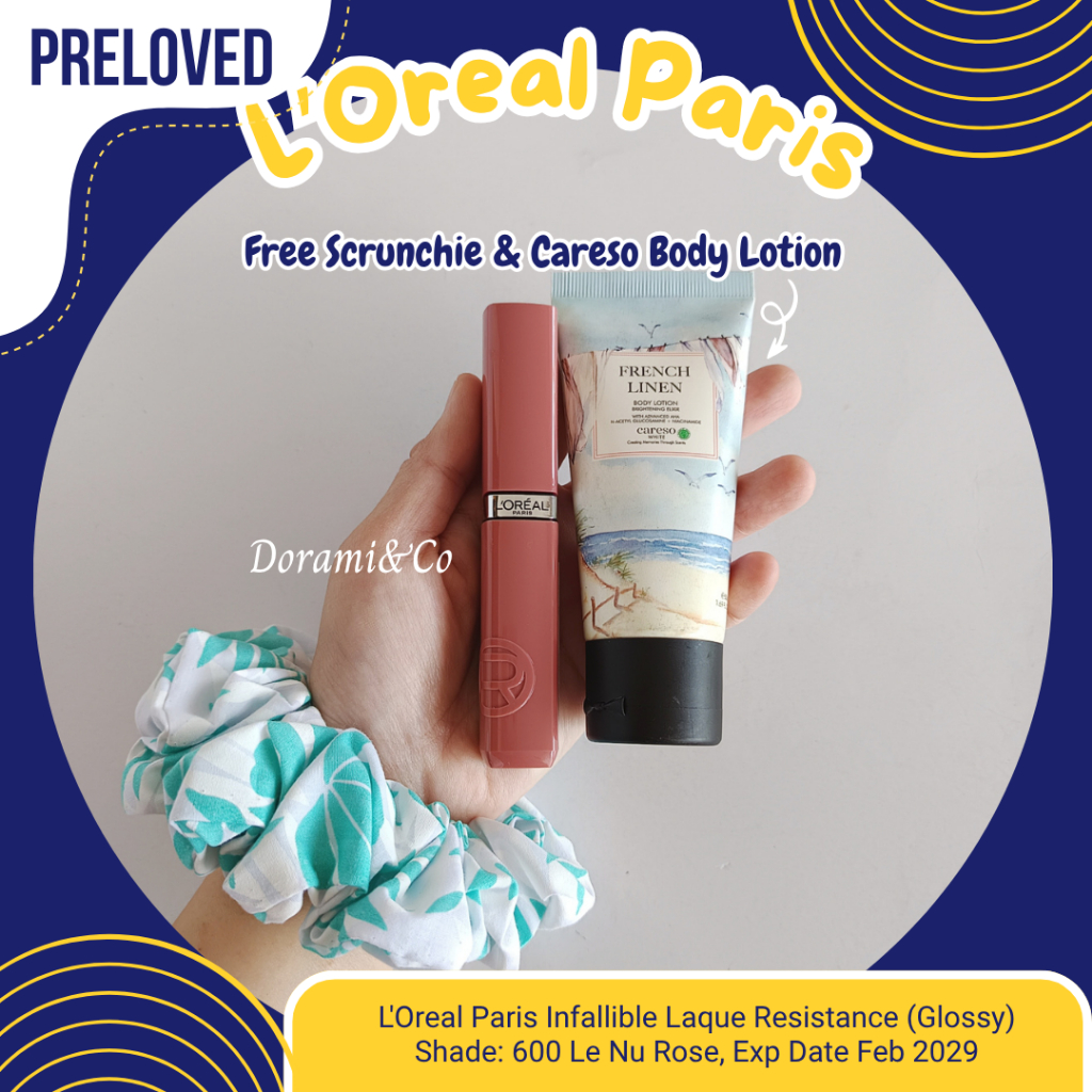L'Oreal Paris Loreal Infallible Laque Resistance 600 Le Nu Rose Lip Cream Glossy Lipstik Transferpro
