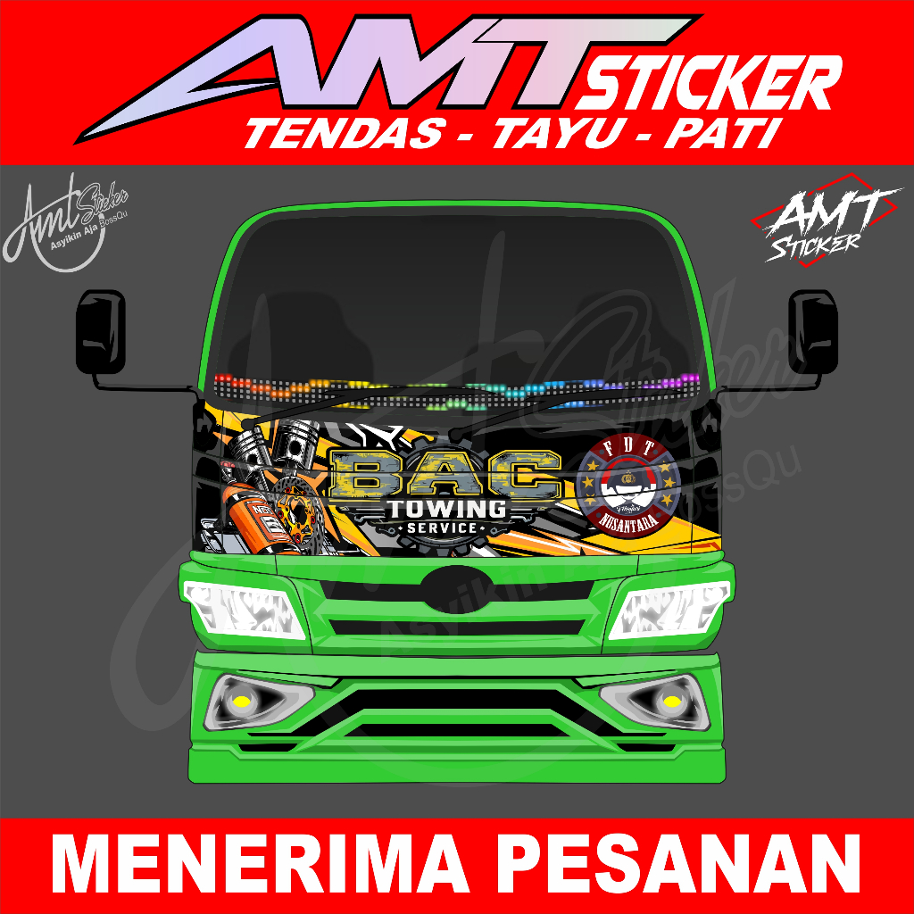 Stiker Kabin Depan Truk Hino Dutro - Request