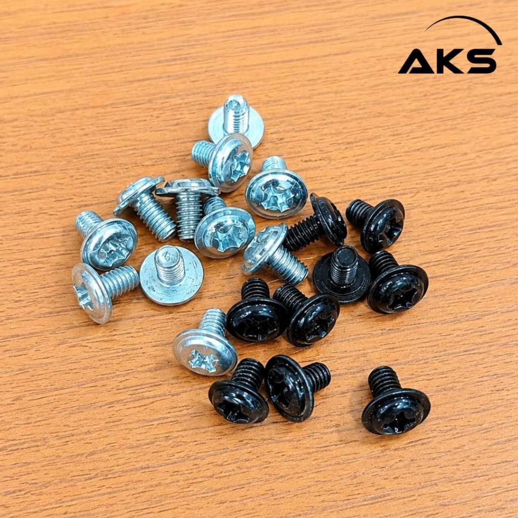 Baut Payung Plus Flange Hitam Silver / Sekrup Casing PC / Baut Motherboard / Mainboard / SSD SATA / 