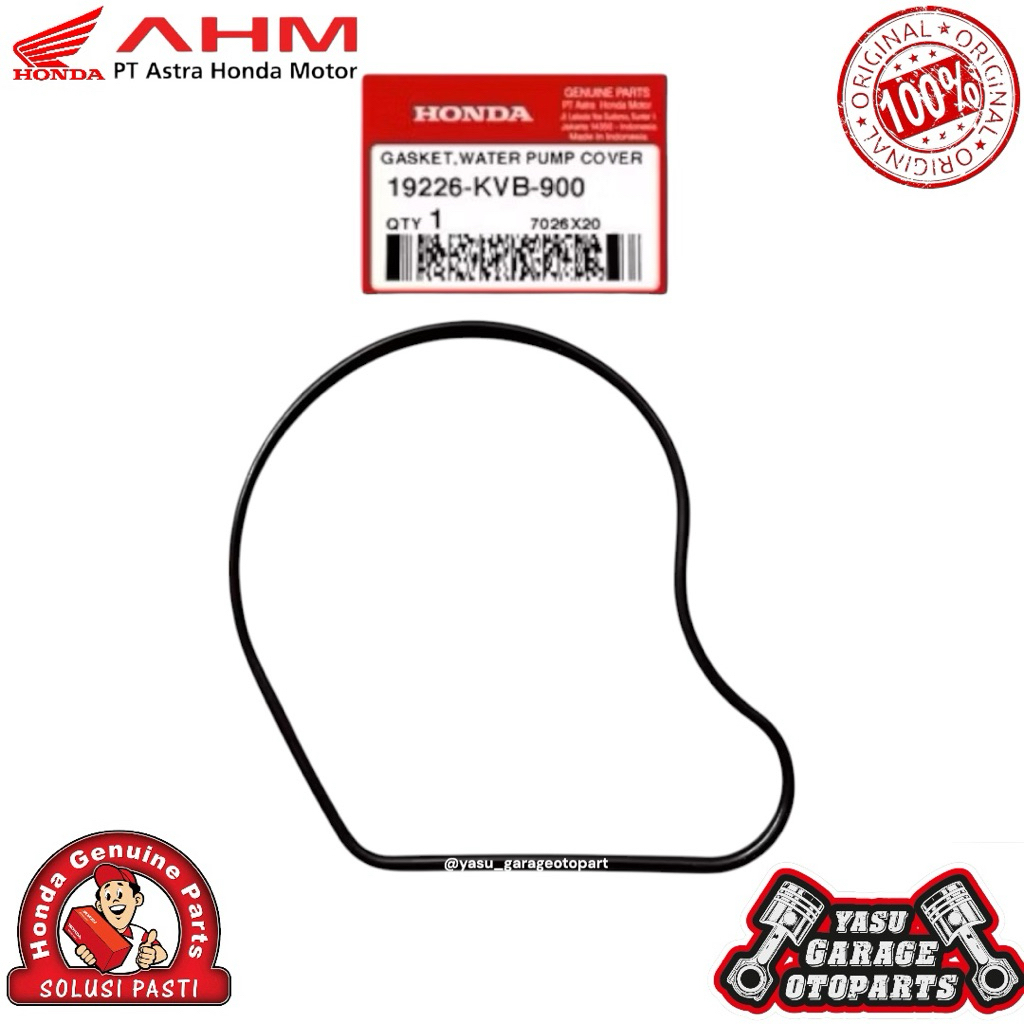 19226-KVB-900 GASKET ORING O RING WATER PUMP WATERPUMP KECIL VARIO 110 TECHNO KARBU ORI 19226KVB900