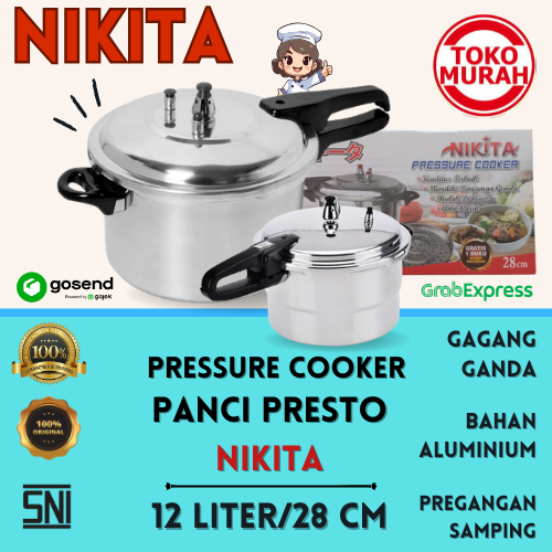Panci Presto/Pressure Cooker NIKITA 12 Liter/28 cm National Quality