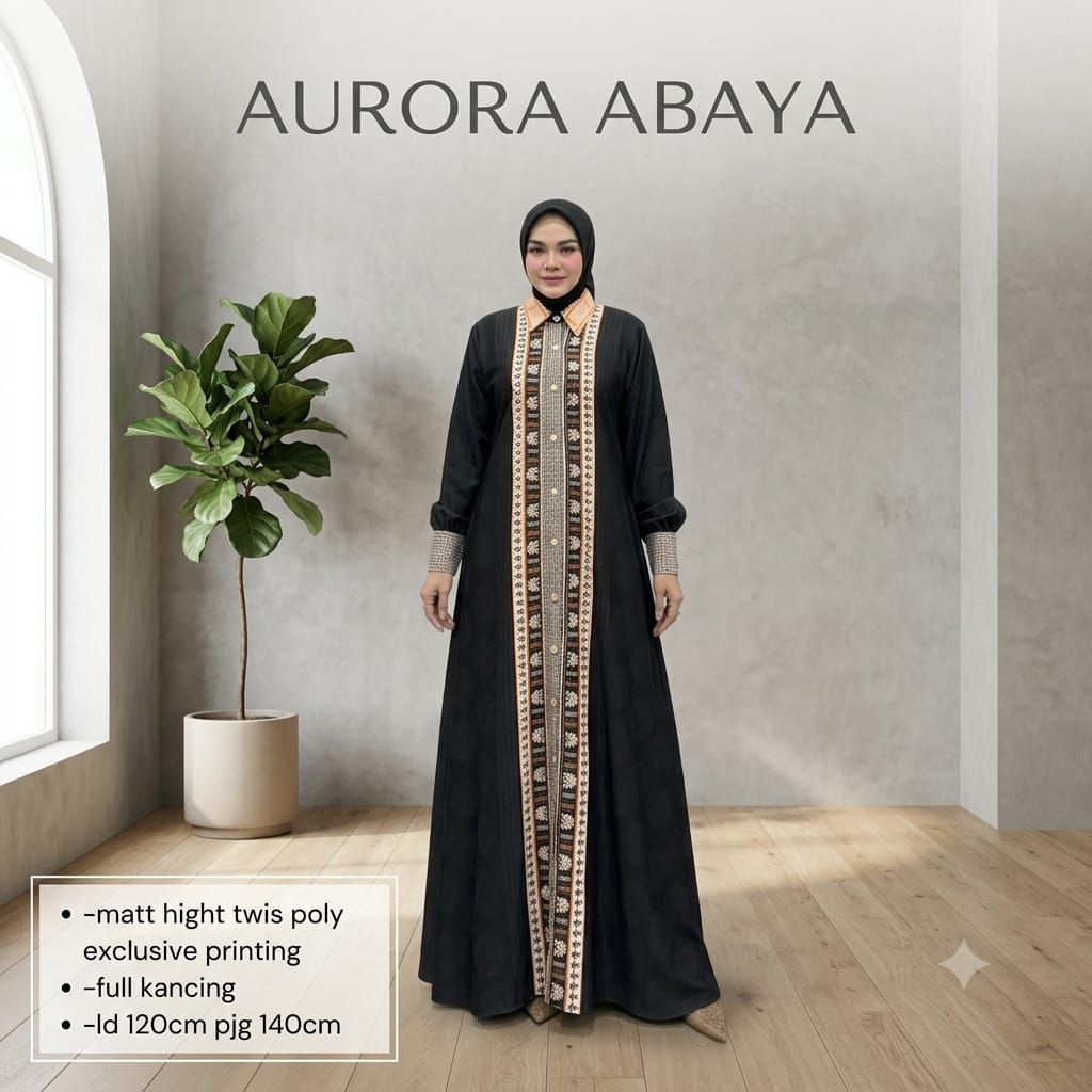 AURORA ABAYA by SINESSA | Abaya Turkey | | Abaya Hitam | | Dress Wanita | | Gamis Motif |