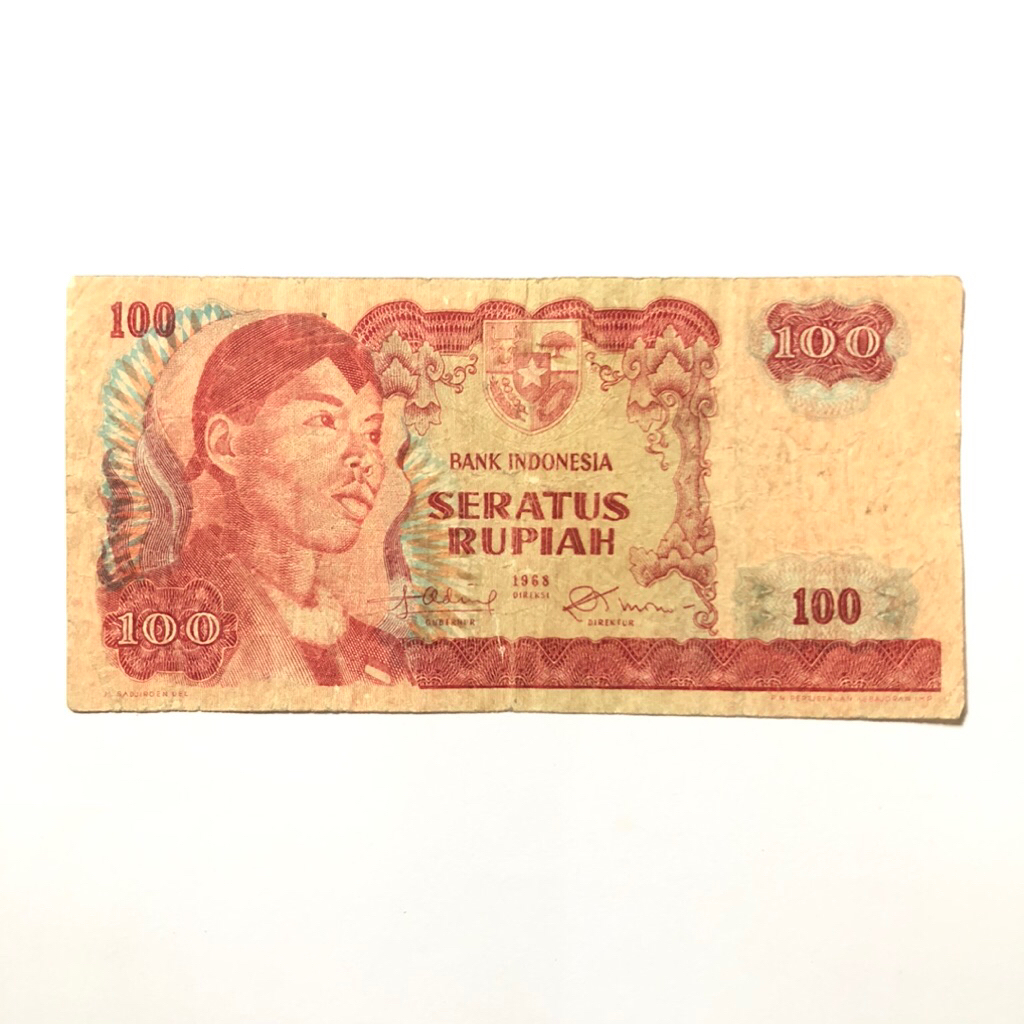 Uang Kertas Kuno 100 Rupiah Jendral Soedirman Tahun 1958 Langka Low Number Kondisi Vf Original Kolek