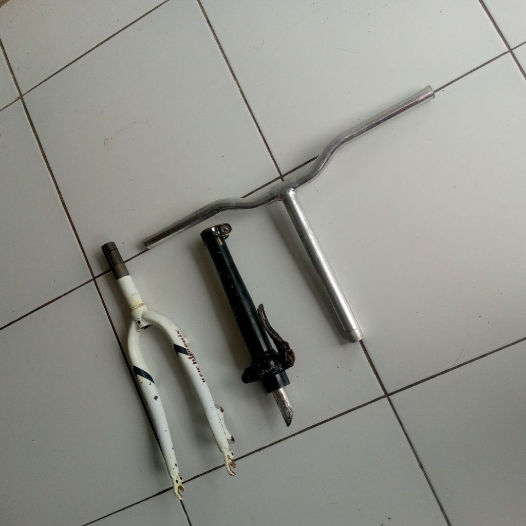 Fork garfu,stemp& handle bar sepeda lipat ukuran roda 20inch ukuran stemp standar 22.2 ukuran drat s