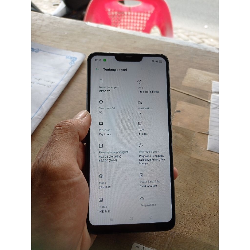 hp second Oppo f7 ram 4/64 mulus belum pernah servis 100% original siap pakai