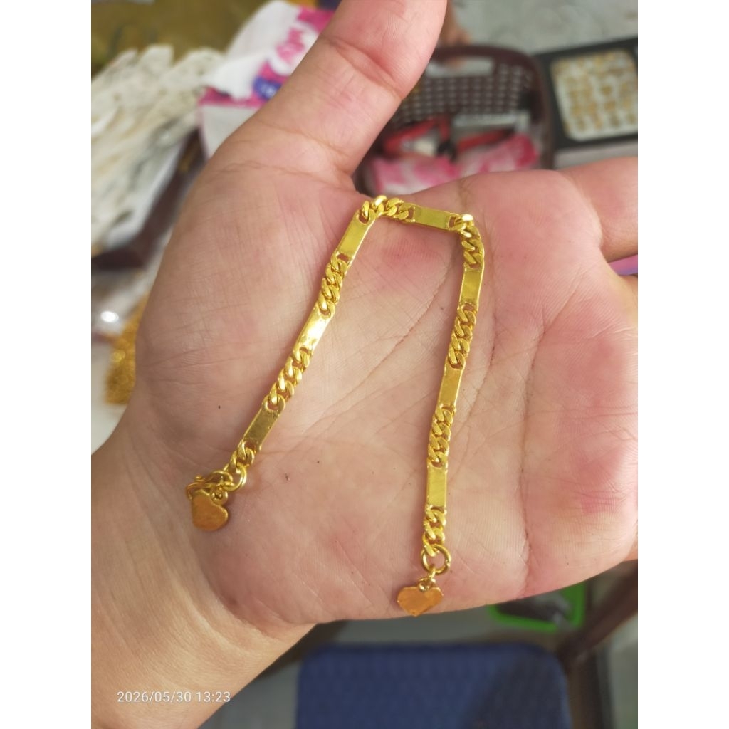 Gelang koin asli 91 bahan uang 500an Kuningan plat kecil