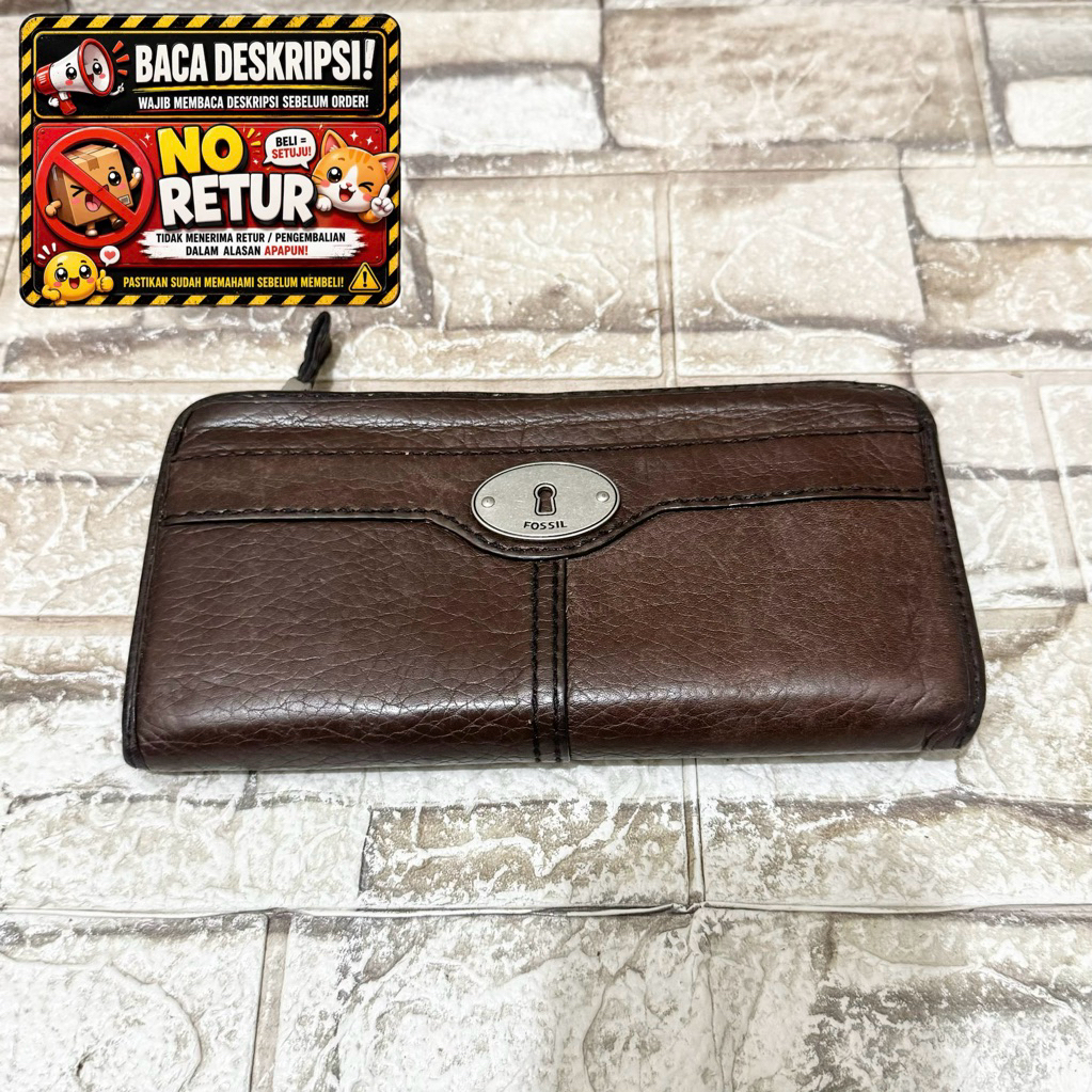 689# NET-Preloved Fossil Maddox Long Wallet Epresso
