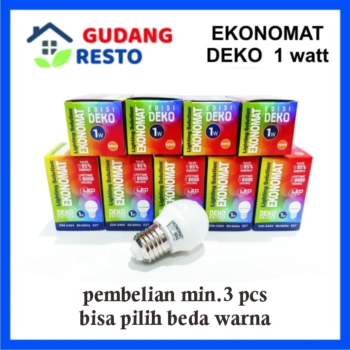 COD Lampu Bohlam LED 1 watt WARM WHITE / DAYLIGHT / PUTIH TERANG bola lampu tidur EKONOMAT DEKO