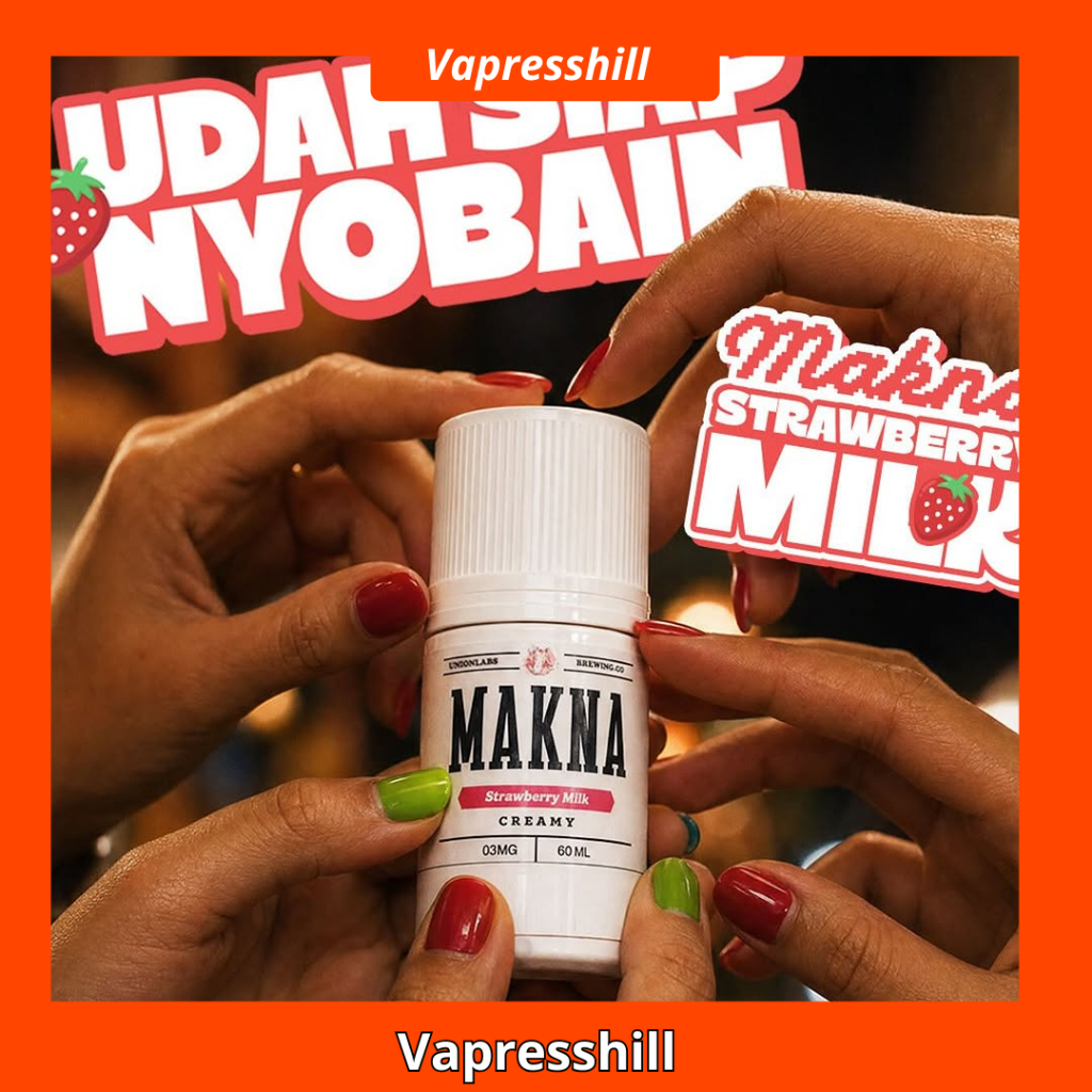 NEW  MAKNA STRAWBERRY MILK SERIES FREEBASE 60ML 100% AUTHENTIC BY UNIONLABS