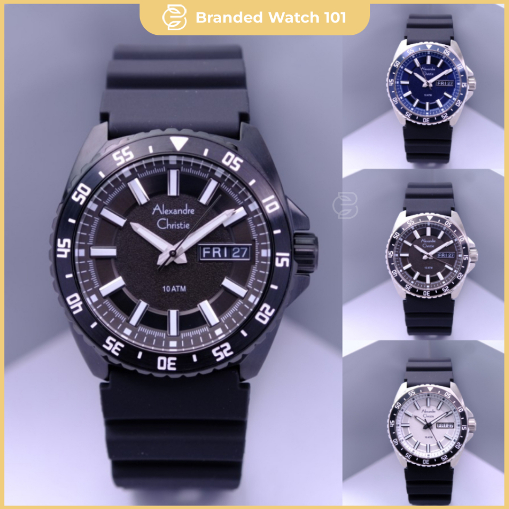 ORIGINAL Jam Tangan Pria Alexandre Christie AC 6541 / AC6541 / 6541 Garansi Resmi 1 Tahun, Rubber