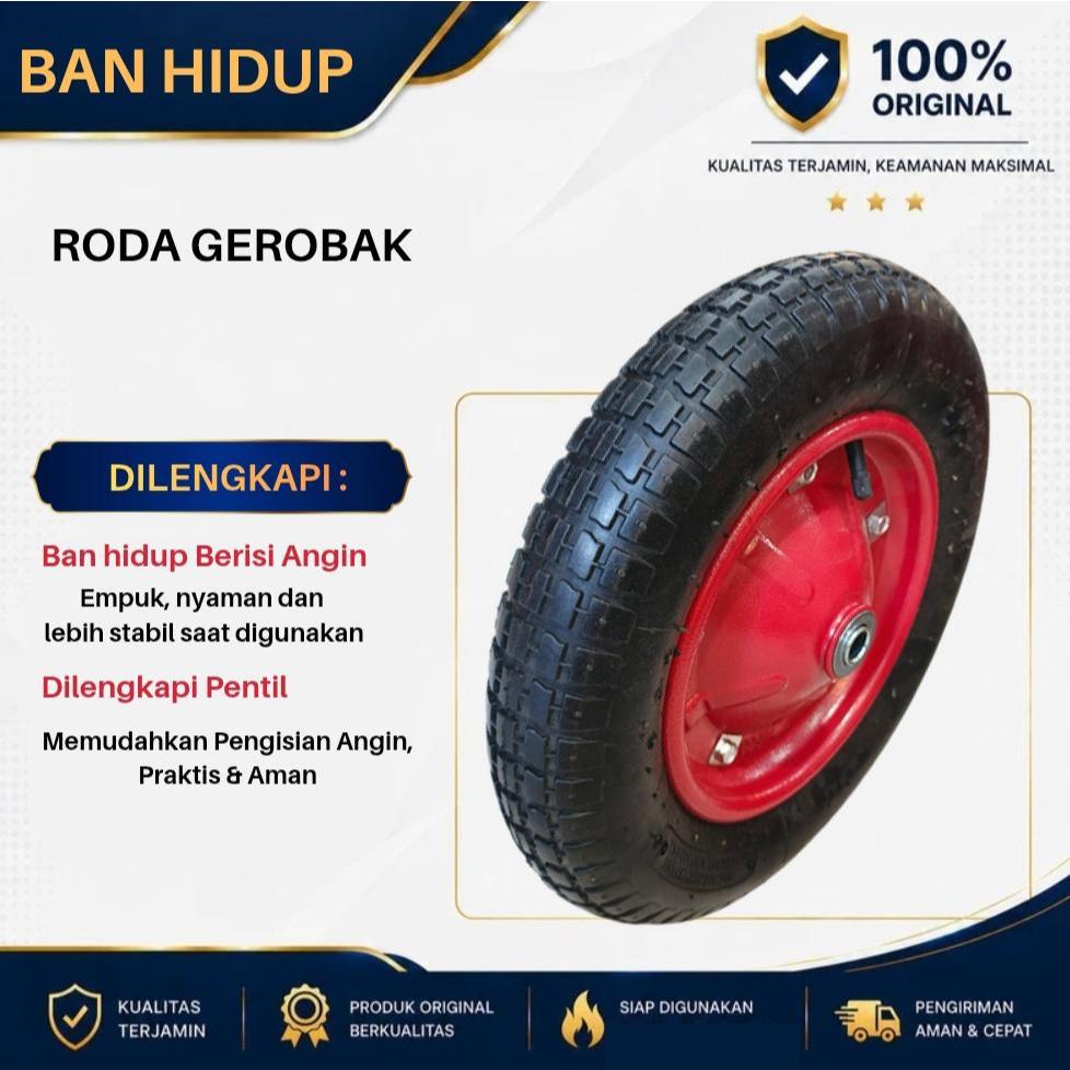 BAN HIDUP GEROBAK KOMPLIT RODA BAN SORONG GEROBAK PASIR BAN GEROBAK DORONG