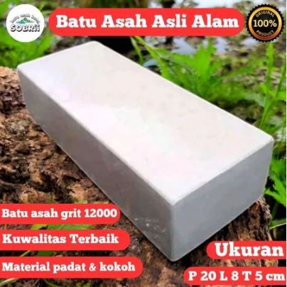 Batu Asah Asahan Alam Asli Grit 12000 Pengasah Golok Pisau Gunting Serbaguna Ukuran 20x8x5 Terbaik