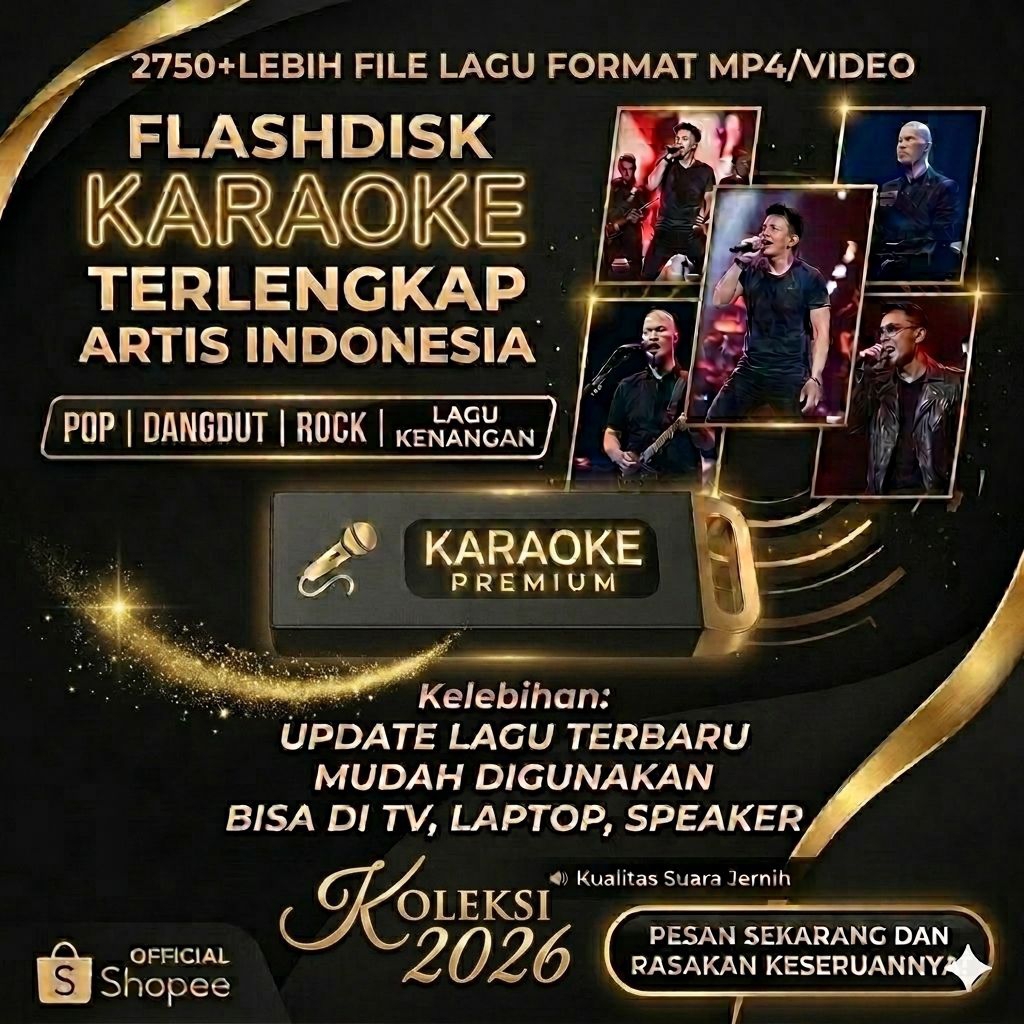 FLASHDISK LAGU KHUSUS KARAOKE 2750+ LEBIH FILE LAGU 32GB MP4/VIDEO BERBAGAI GENRE