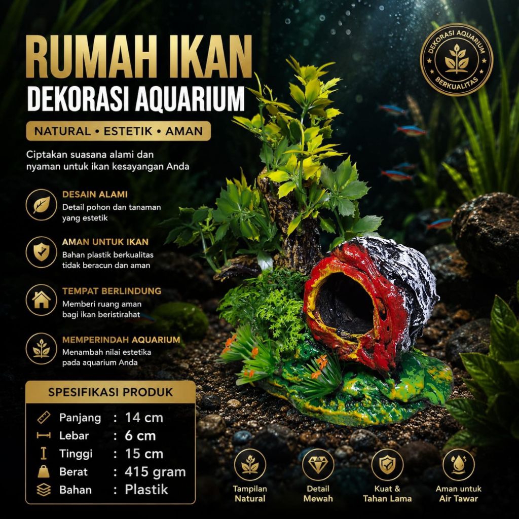 Hiasan Ornamen Aquarium Dekorasi Aquarium Rumah Ikan Kayu Natural Aquascape Hiasan Aquarium Estetik