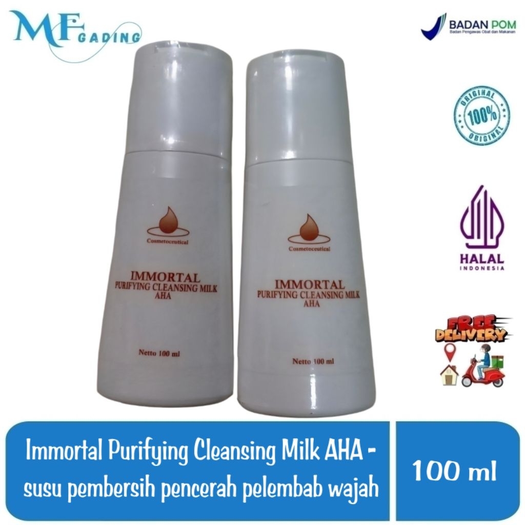 Immortal Purifying Cleansing Milk AHA - susu pembersih pencerah pelembab / anti aging - BPOM