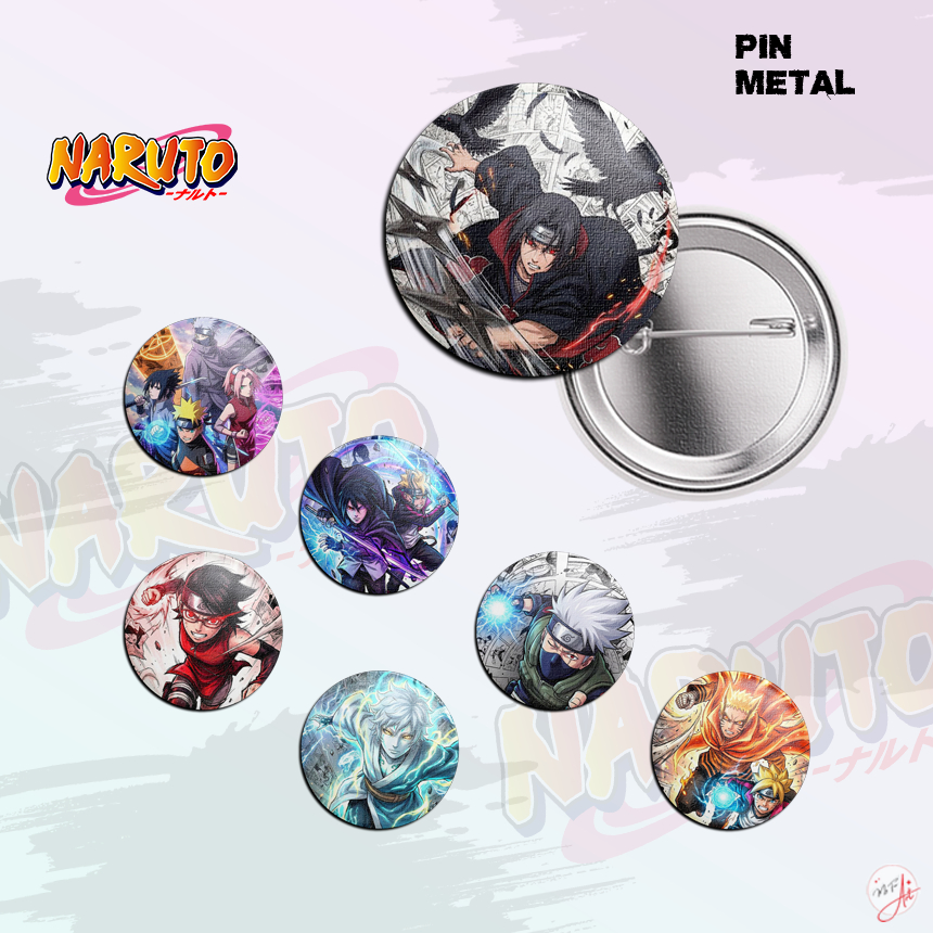 Pin Metal ANIME NARUTO BORUTO Souvenir Aksesoris Tas Waterproof 44mm