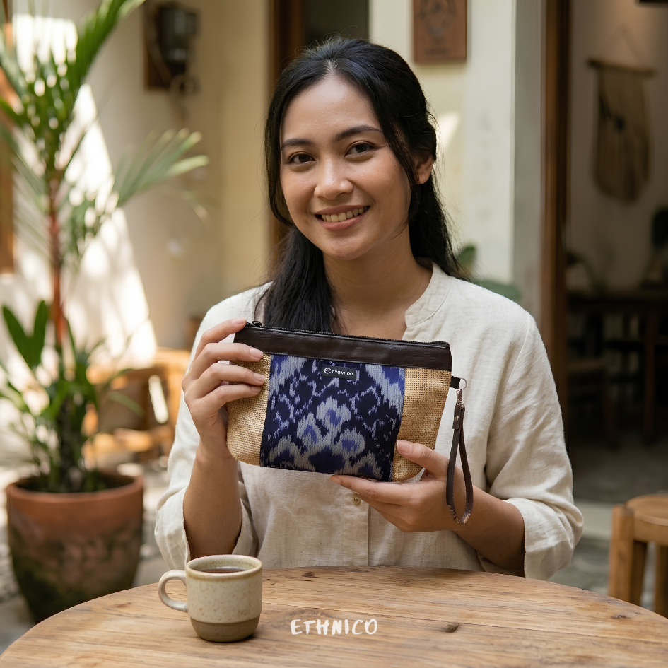 Dompet Tenun Kombinasi Kain Goni Etnik Souvenir