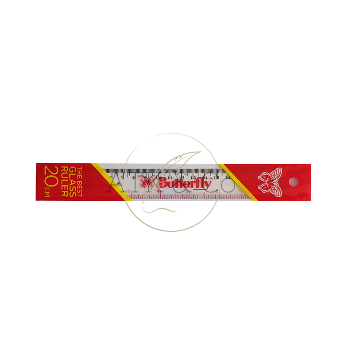 Penggaris Plastik 20cm Butterfly - Transparant Plastic Ruler Butterfly 20 cm