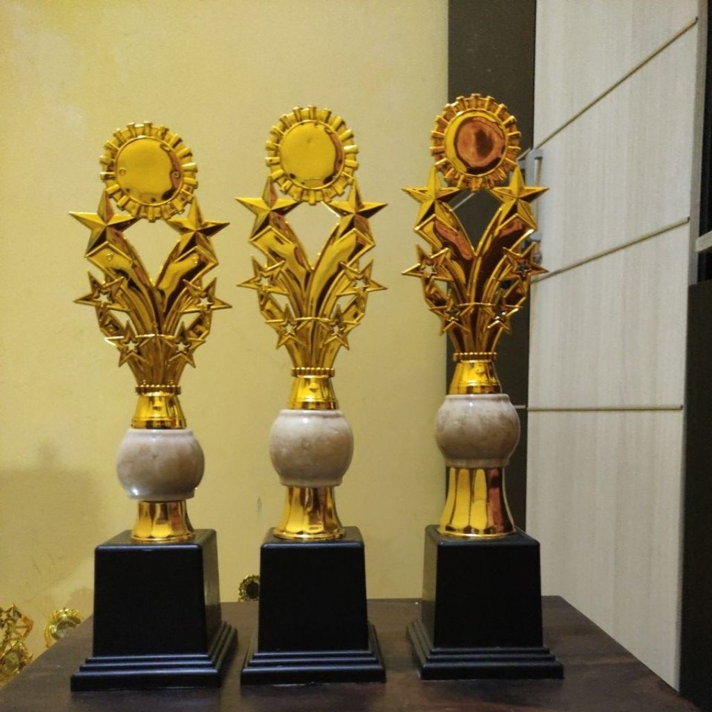 1set piala trophy marmer