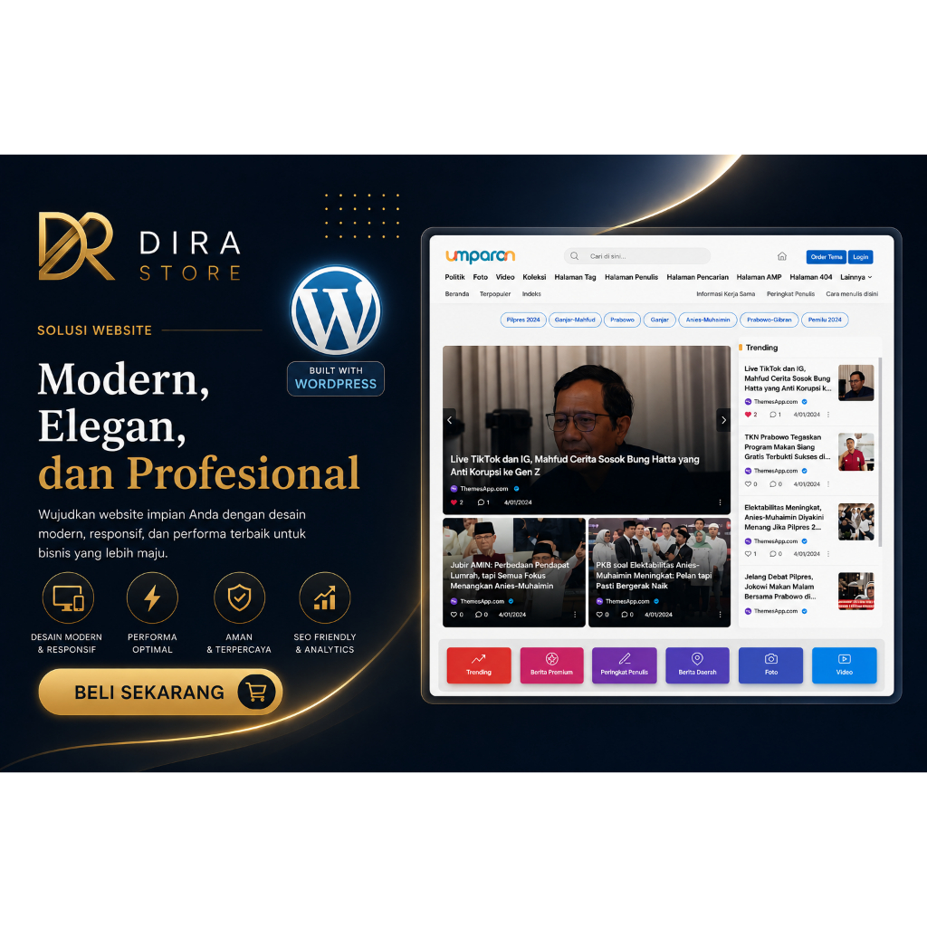 UmparanWP Template WordPress Berita Mirip Kumparan.com