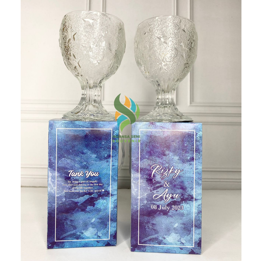 Gelas Piala Bintang Kaca Gelas Kaki Bintang Tumbler Minum Juice Kaca Aesthetic Souvenir