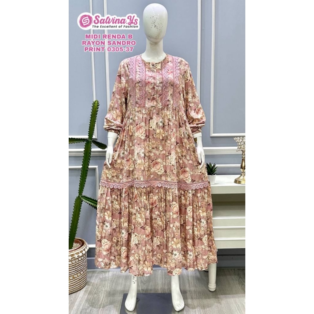 SALVINA YS/MIDI RENDA TILE RAYON SANDRO/ MIDI BUSUI KANCING LD 105- 116 PB 130