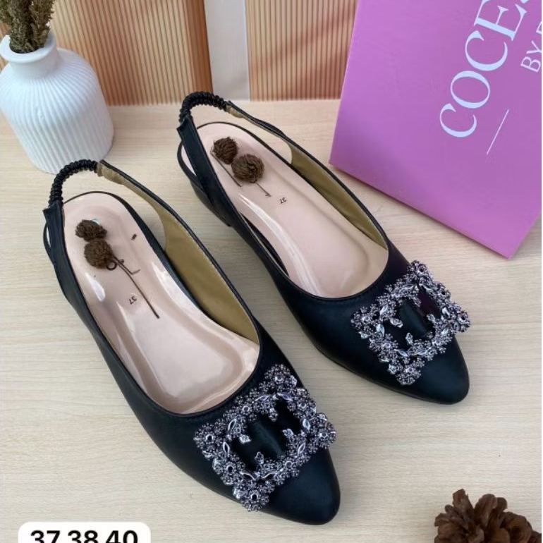 sendal hak 3cm kotak tali belakang