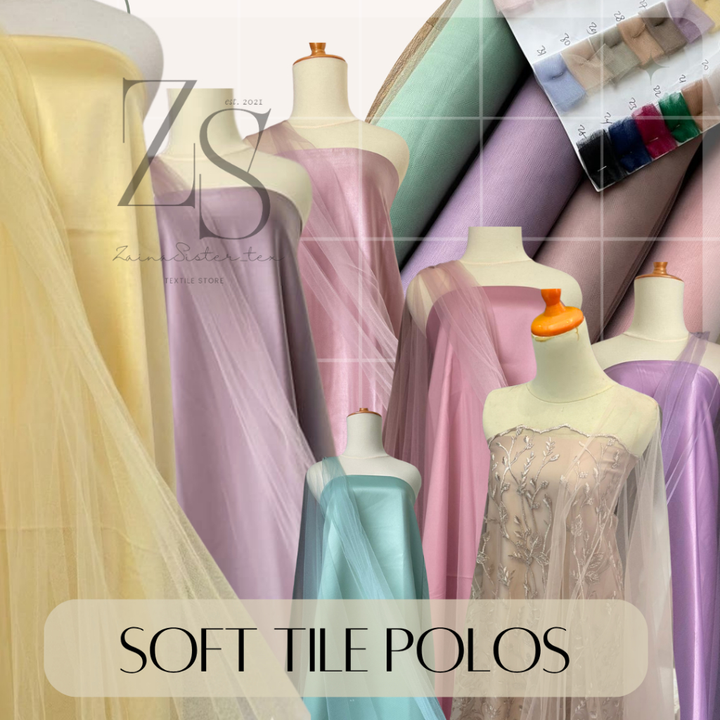 Kain Tile Polos Warna Pink Rosegold Dusty Purple Hitam Baby Blue Hijau Wardah Milo Nude Lavender
