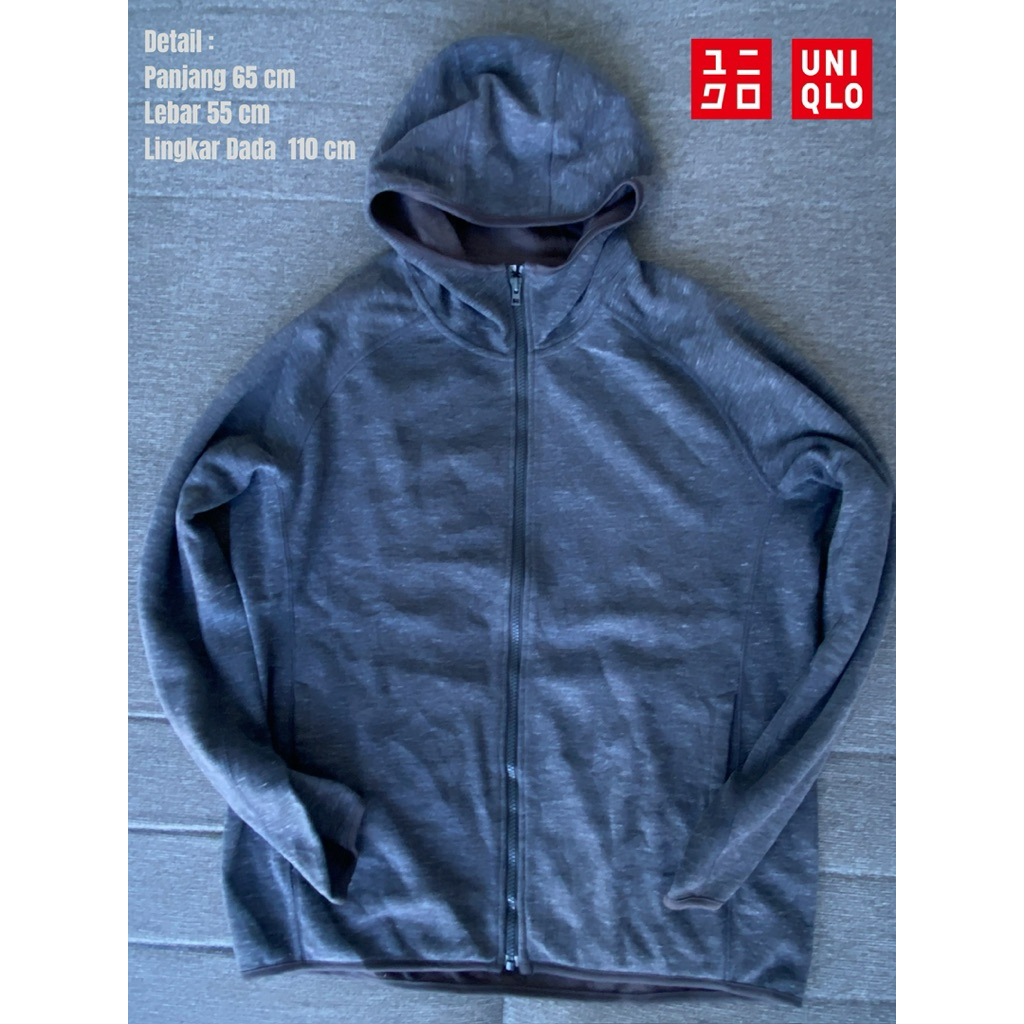 Preloved Hoodie Uniqlo Softshell abu