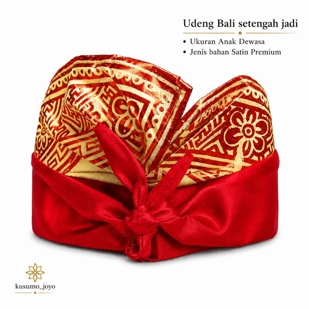 Udeng Bali Prada Siap Pakai Setengah Jadi Untuk Upacara Adat  Tradisional Bali