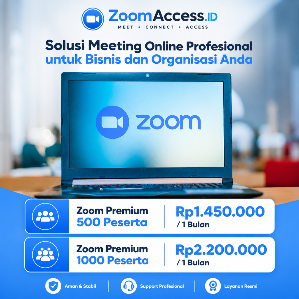 READY ZOOM PREMIUM 1 BULAN 500 dan 1000 PESERTA