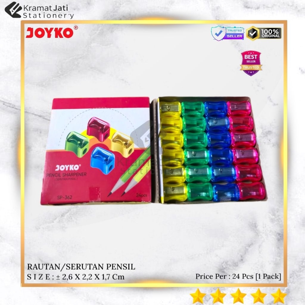 JOYKO Rautan Pensil SP-362/Rautan Roti 24 Pcs [1 Pack]
