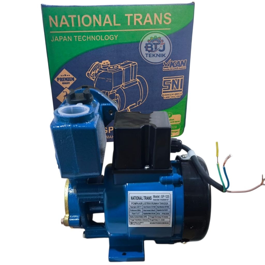 Pompa air sumur dangkal NATIONAL GP125 mesin pompa air non otomatis 125w