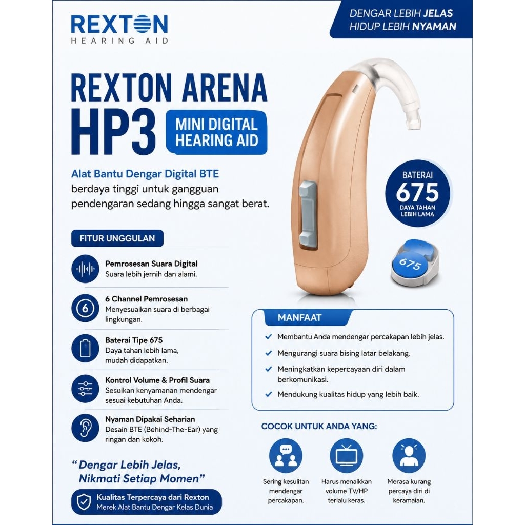 Alat Bantu Dengar Rexton Arena HP3