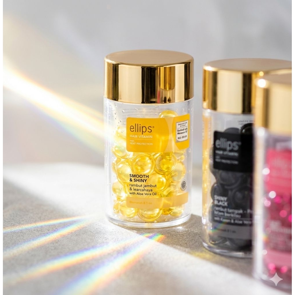 Vitamin Rambut Ellips, Ellips Hair Vitamin Smooth & Shiny Botol - Vitamin Rambut Lembut Berkilau 50 
