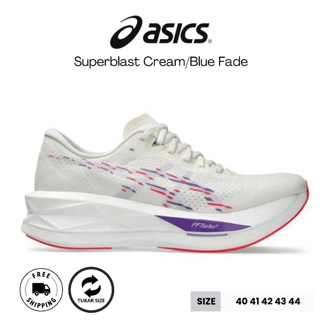 Sepatu Running/Voli Asics Superblast Cream/Blue Fade