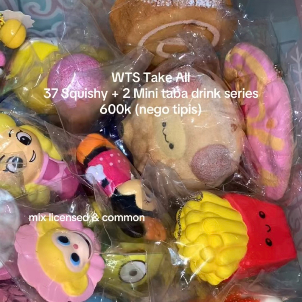 Preloved Sale Squishy Take All Mix License & Common (37 squishy + 2 mini taba drink series) READ DES