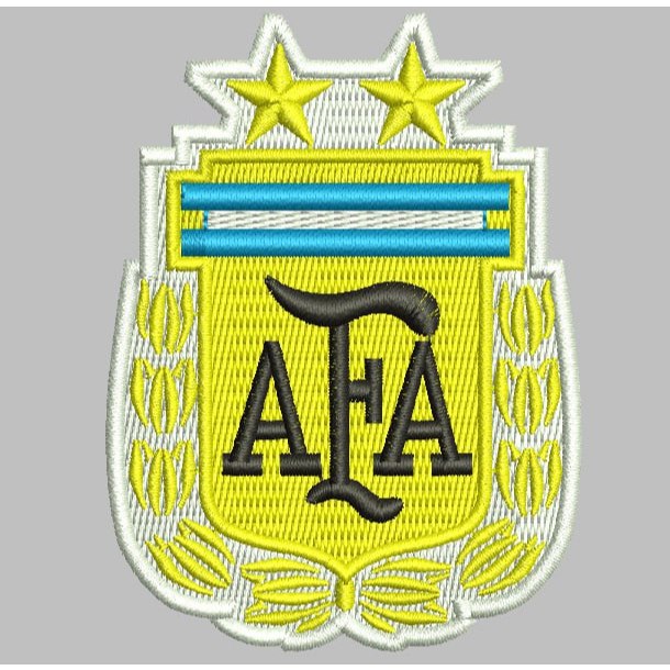 PATCH BORDIR-Argentina Bintang 2 Logo Embroidery Katun Ukuran 7-8cm