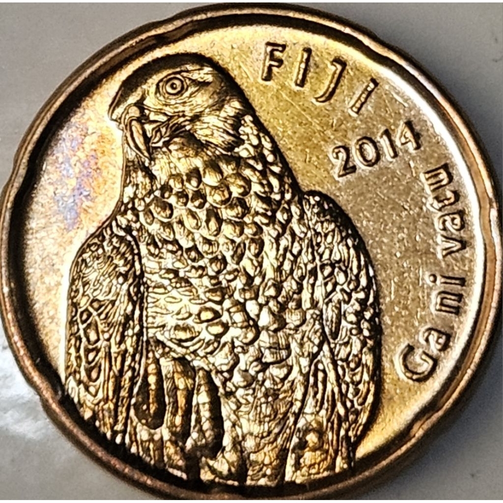 Koin Asing Negara Fiji nominal 2 dollar burung elang kondisi luster dijamin original 100%